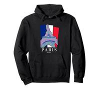 Il, Torre Eiffel, su, Bandiera Francese, Fondo, Parigi, Viaggio Felpa con Cappuccio