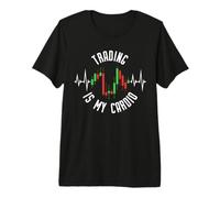 Il Trading è Il Mio Cardio Crypto Trader Heartbeat ECG Pulse Line Maglietta Premium