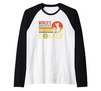 Il Tramonto Vintage del Golfista più Buono del Mondo Maglia con Maniche Raglan