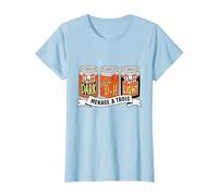 Il Trio di Birre Duff dei Simpson Menage à Trois Maglietta, Donna, Celeste, M