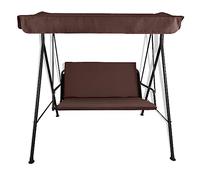 Il Tuo Artigiano Design Cuscino compreso Tettuccio Impermeabile per dondolo da giardino 2, 3 e 4 posti spessore 8 cm (Cuscini 155x55 | Telo 192x124, Marrone)