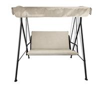 Il Tuo Artigiano Design Cuscino con Tettuccio tinta unita per dondolo da giardino 2, 3 e 4 posti spessore 6 cm (Cuscini 110x55 | Telo 144x124, Avorio)