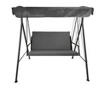 Il Tuo Artigiano Design Cuscino con Tettuccio tinta unita per dondolo da giardino 2, 3 e 4 posti spessore 6 cm (Cuscini 155x55 | Telo 192x124, Grigio)