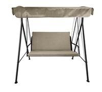 Il Tuo Artigiano Design Cuscino con Tettuccio tinta unita per dondolo da giardino 2, 3 e 4 posti spessore 6 cm (Cuscini 110x55 | Telo 144x124, Beige)