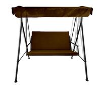 Il Tuo Artigiano Design Cuscino con Tettuccio tinta unita per dondolo da giardino 2, 3 e 4 posti spessore 6 cm (Cuscini 110x55 | Telo 144x124, Marrone)