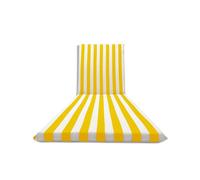 Il Tuo Artigiano Design Cuscino Imbottito per Lettino Prendisole 190x60 Totalmente Sfoderabile in Cotone (Bianco E Giallo)