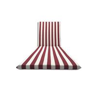 Il Tuo Artigiano Design Cuscino Imbottito per Lettino Prendisole 190x60 Totalmente Sfoderabile in Cotone (Bianco E Bordeaux)