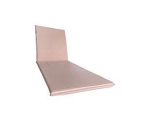 Il Tuo Artigiano Design Cuscino Imbottito per Lettino Prendisole 190x60 Totalmente Sfoderabile in Cotone (Bianco E Rosa)