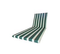 Il Tuo Artigiano Design Cuscino Impermeabile per Lettino prendisole fasciato - 190x60 cm Poliestere Idrorepellente - Cuscino sfoderabile made in Italy (Bianco e verde)