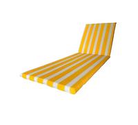 Il Tuo Artigiano Design Cuscino Impermeabile per Lettino prendisole fasciato - 190x60 cm Poliestere Idrorepellente - Cuscino sfoderabile made in Italy (Bianco e giallo)