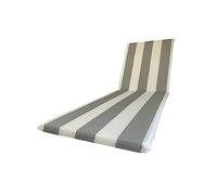 Il Tuo Artigiano Design Cuscino Impermeabile per Lettino prendisole fasciato - 190x60 cm Poliestere Idrorepellente - Cuscino sfoderabile made in Italy (Bianco e grigio)