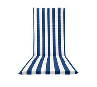 Il Tuo Artigiano Design Cuscino per sdraio Mare Imbottito 120x50 - made in Italy - Materassino Sedia Sdraio Schienale alto (Bianco e blu)