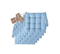Il Tuo Artigiano Design Set 4 o 6 Cuscini per Sedie da Cucina Made in Italy - Cuscini Sedie Cucina set da 6 40x40 cm spessore 6 cm - Imbottiture in Spugna e morbido acrilico (6, Celeste)