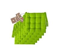 Il Tuo Artigiano Design Set 4 o 6 Cuscini per Sedie da Cucina Made in Italy - Cuscini Sedie Cucina set da 6 40x40 cm spessore 6 cm - Imbottiture in Spugna e morbido acrilico (6, Verde mela)