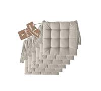 Il Tuo Artigiano Design Set 4 o 6 Cuscini per Sedie da Cucina Made in Italy - Cuscini Sedie Cucina set da 6 40x40 cm spessore 6 cm - Imbottiture in Spugna e morbido acrilico (6, Argilla)