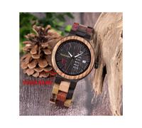 (il tuo nome - donna) BOBO BIRD Orologio in legno da uomo e da donna al quarzo con data e settimana,