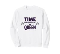 Il Tuo Programma è Fine Time Management Queen Felpa, Unisex per Adulti, Bianco, L