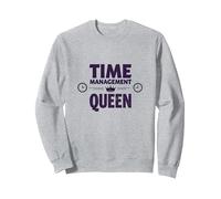 Il Tuo Programma è Fine Time Management Queen Felpa, Unisex per Adulti, Grigio Melange, XL