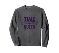 Il Tuo Programma è Fine Time Management Queen Felpa, Unisex per Adulti, Grigio Scuro, M