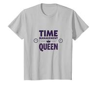 Il Tuo Programma è Fine Time Management Queen Maglietta, Bambini, Argento, 6 Anni