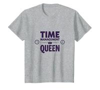 Il Tuo Programma è Fine Time Management Queen Maglietta, Bambini, Grigio Melange, 6 Anni