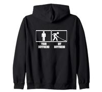 Il tuo ragazzo La mia ragazza del mio ragazzo Funny Shuffleboard Felpa con Cappuccio