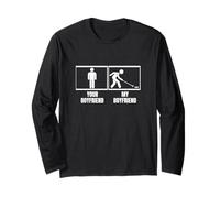 Il tuo ragazzo La mia ragazza del mio ragazzo Funny Shuffleboard Maglia a Manica