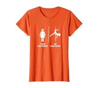 Il Tuo vs la mia Ragazza Girlfriend - Pole Dance Maglietta, Donna, Arancio, S