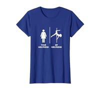 Il Tuo vs la mia Ragazza Girlfriend - Pole Dance Maglietta, Donna, Blu Reale, 3XL