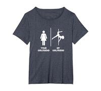 Il Tuo vs la mia Ragazza Girlfriend - Pole Dance Maglietta, Donna Plus-Size, Pervinca, 6X