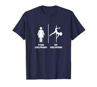 Il Tuo vs la mia Ragazza Girlfriend - Pole Dance Maglietta, Uomo, Navy, 6XL