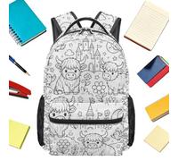 il tuo zaino per bambini, stampa , borsa per libri, Castello | Zaino da scuola dipinto a mano per ragazze e genitori per spostamenti quotidiani, viaggi, vacanze, biblioteca, picnic