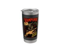 Il vampiro morde ancora questa volta Purrsonal Funny Vampire Cat Bicchiere termico in acciaio inox doppia parete