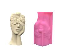 Il vaso del silicone modella la forma contemplativa flessibile della ragazza delle muffe del calcestruzzo per il vaso