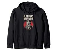 Il vecchio punk non muore mai scheletro ribelle Felpa con Cappuccio