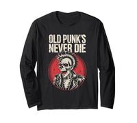 Il vecchio punk non muore mai scheletro ribelle Maglia a Manica