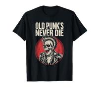 Il vecchio punk non muore mai scheletro ribelle Maglietta
