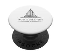 Il vento è il tuo motore a vela divertente capitano marinaio yacht barca PopSockets PopGrip Adesivo