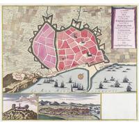 Il vero ed esatto Piano di tutte le Fortificazioni Vecchie e Nuove della Città di Barcellona Capitale della Provincia di Catalogna Spagna. Datato circa 1704 nel bel mezzo della Guerra di Successione