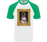 Il Vero Re Dei Gatti Divertente Maglietta Baseball S/S Per Uomo