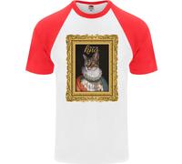 Il Vero Re Dei Gatti Divertente Maglietta Baseball S/S Per Uomo