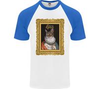 Il Vero Re Dei Gatti Divertente Maglietta Baseball S/S Per Uomo