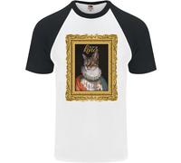 Il Vero Re Dei Gatti Divertente Maglietta Baseball S/S Per Uomo