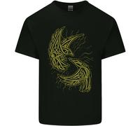 Il Viking Raven Simbolo Odin Ragnar Tribale Uomo Cotone T-Shirt