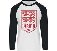 Il Vikings Valknut Simbolo Lions Valhalla Uomo L/S Baseball T-Shirt