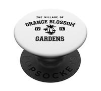 Il villaggio dei giardini in fiore d'arancio Palme Design PopSockets PopGrip Adesivo