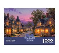 Il Villaggio di Pietrisco all'Alba Puzzle in Legno Impermeabile DIY Puzzles Da 1000 Pezzi Regali Per Adulti Sfidanti E Rompicapo Per Decorazioni Domestiche