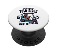 Il villaggio di Polo Ridge Golf Cart Design PopSockets PopGrip Adesivo