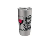 Il vino guarisce l'anima vintage bicchiere da vino Sommelier Joke Bicchiere termico in acciaio inox doppia parete