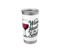 Il vino guarisce l'anima vintage bicchiere da vino Sommelier Joke Bicchiere termico in acciaio inox doppia parete